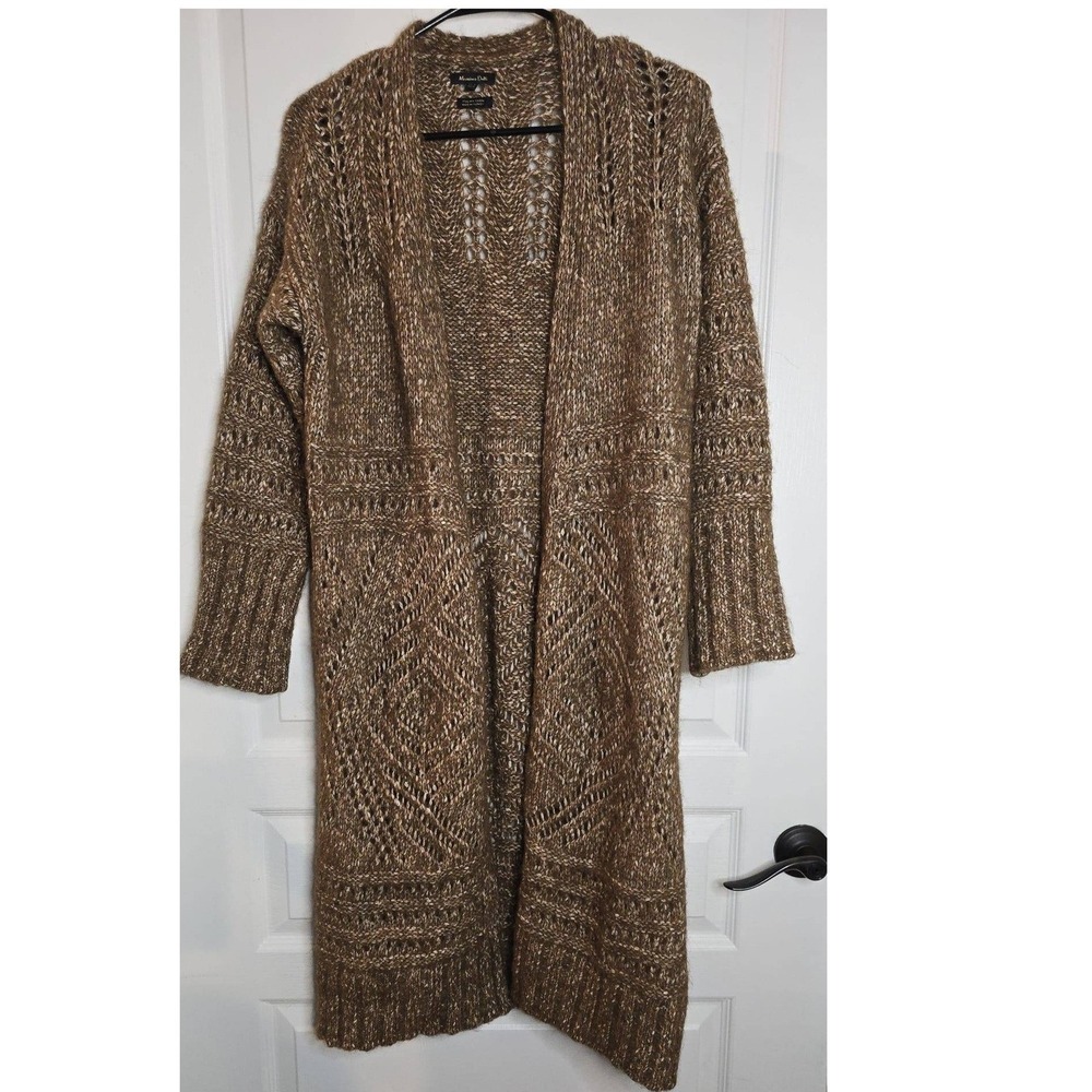 Massimo Dutti - Italian Yarn Chunky Knit Longline Open Front Cardigan